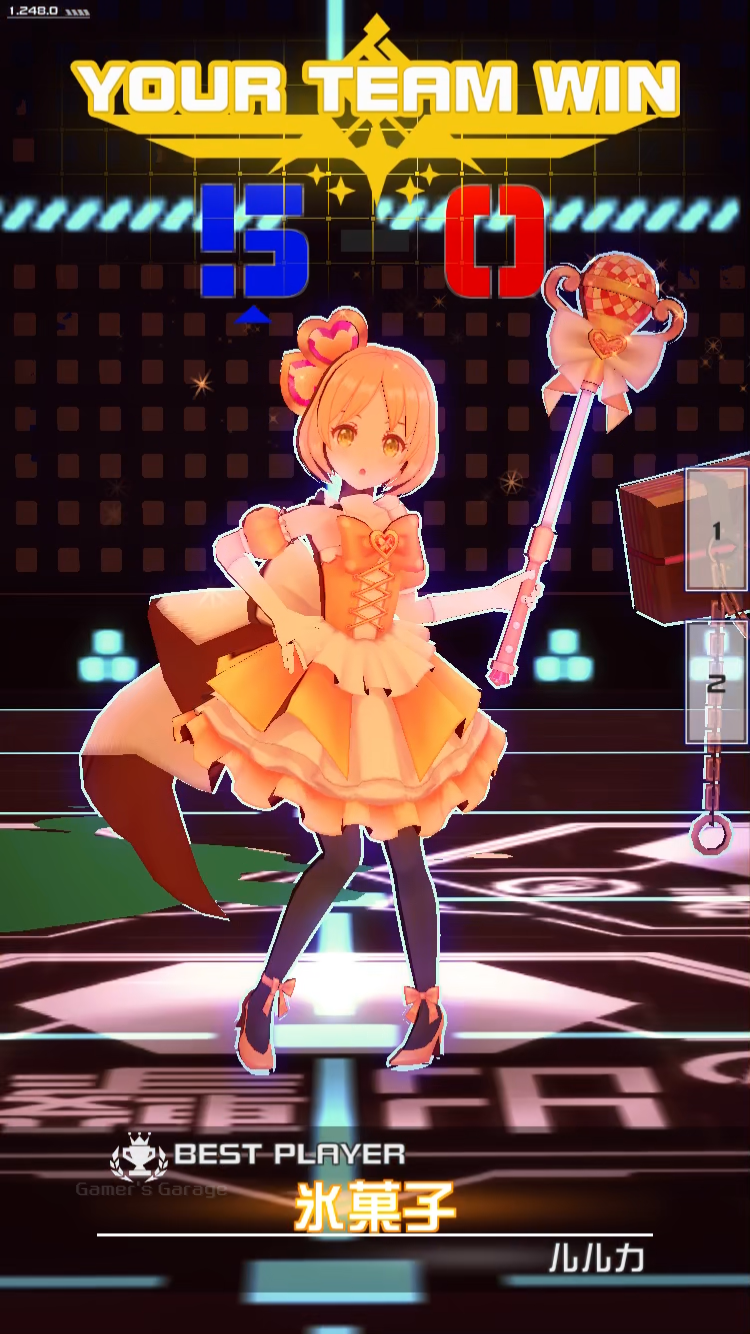 コンパス戦闘摂理解析システム_最も活躍したプレイヤーのキャラの決めポーズでFinish